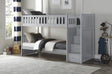 Orion Gray Twin/Twin Step Bunk Bed by Homelegance at Eve Furniture