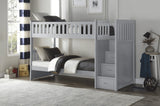 Orion Gray Twin/Twin Step Bunk Bed by Homelegance at Eve Furniture