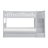 Orion Gray Twin/Twin Step Bunk Bed with Twin Trundle by Homelegance at Eve Furniture