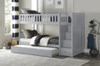 Orion Gray Twin/Twin Step Bunk Bed with Twin Trundle by Homelegance at Eve Furniture