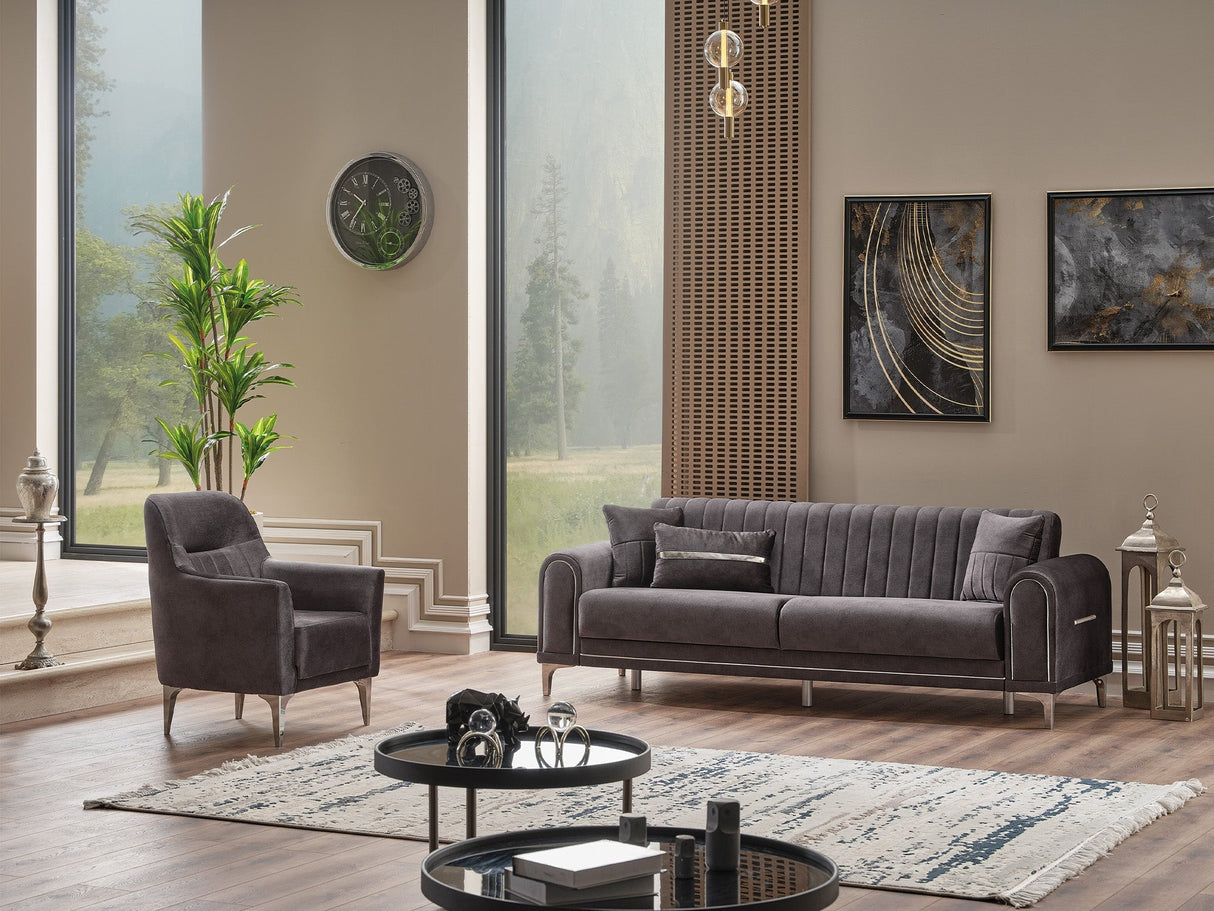 Orion Grey Convertible Sofa by Furnia at Eve Furniture