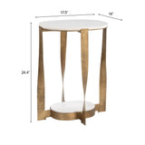 Orion White & Brass Accent Table by Zuomod at Eve Furniture