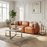 Orion White & Brass Accent Table by Zuomod at Eve Furniture