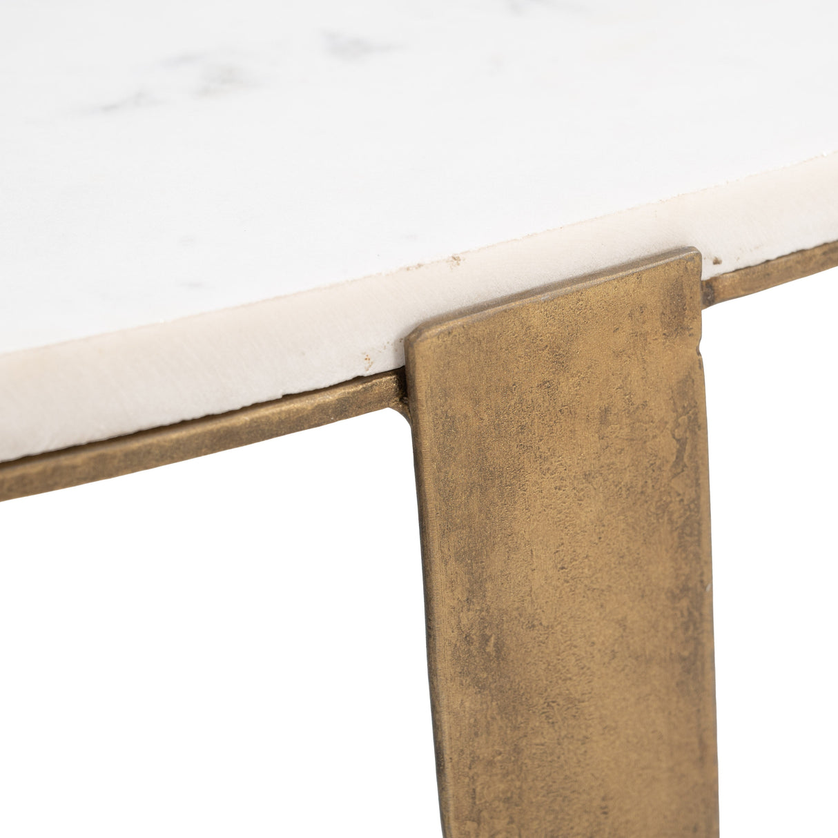 Orion White & Brass Accent Table by Zuomod at Eve Furniture