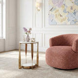 Orion White & Brass Accent Table by Zuomod at Eve Furniture