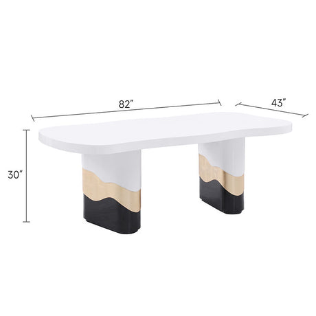 Orion White/Black 7-Piece Dining Room Set by New Era Innovations at Eve Furniture