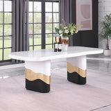 Orion White/Black 7-Piece Dining Room Set by New Era Innovations at Eve Furniture