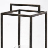 Orionis Large Wood w/ Black Metal Lantern Candle Holder by Mercana at Eve Furniture