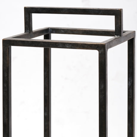 Orionis Large Wood w/ Black Metal Lantern Candle Holder by Mercana at Eve Furniture