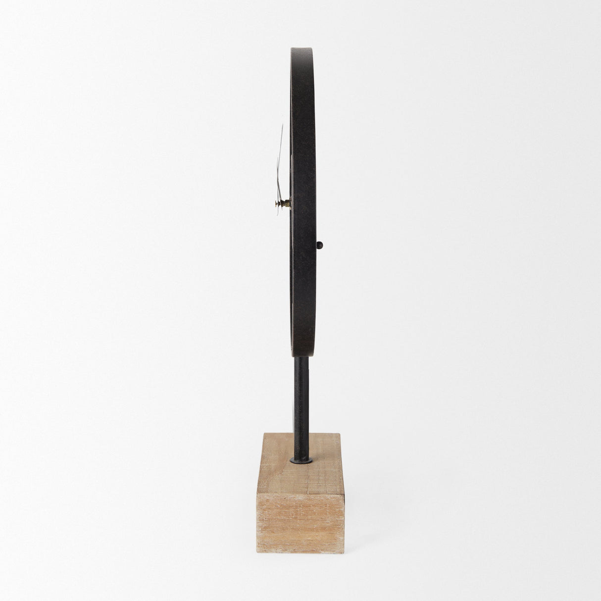 Oris Black Metal/Wood Open Frame Table Clock by Mercana at Eve Furniture