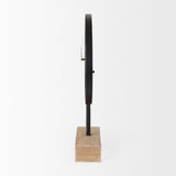 Oris Black Metal/Wood Open Frame Table Clock by Mercana at Eve Furniture