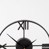 Oris Black Metal/Wood Open Frame Table Clock by Mercana at Eve Furniture