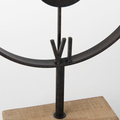 Oris Black Metal/Wood Open Frame Table Clock by Mercana at Eve Furniture