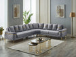 Orlando Convertible Sectional Sofa Grey by Furnia at Eve Furniture