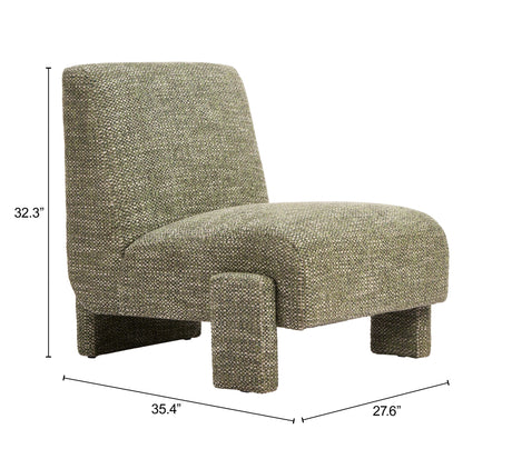 Orleen Checker Green Accent Chair by Zuomod at Eve Furniture