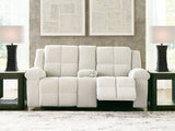 Orlen Winter Reclining Loveseat with Console by Ashley at Eve Furniture