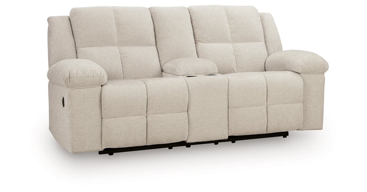Orlen Winter Reclining Loveseat with Console by Ashley at Eve Furniture