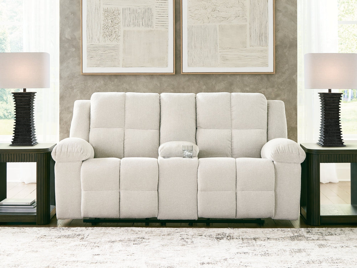 Orlen Winter Reclining Loveseat with Console by Ashley at Eve Furniture