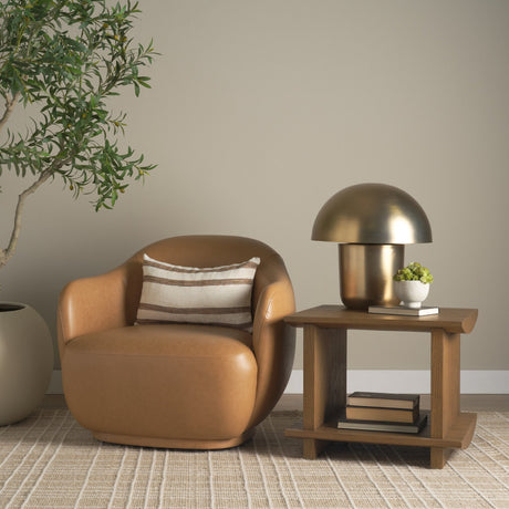 Orlo 18" Gold Metal Mushroom Table Lamp by Mercana at Eve Furniture