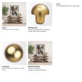 Orlo 18" Gold Metal Mushroom Table Lamp by Mercana at Eve Furniture