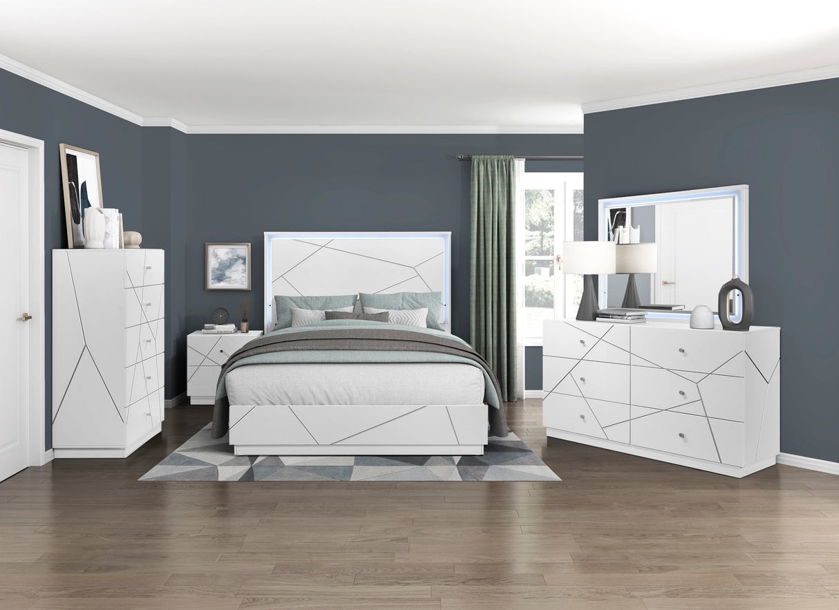 Orlo White California King Bed by Homelegance at Eve Furniture