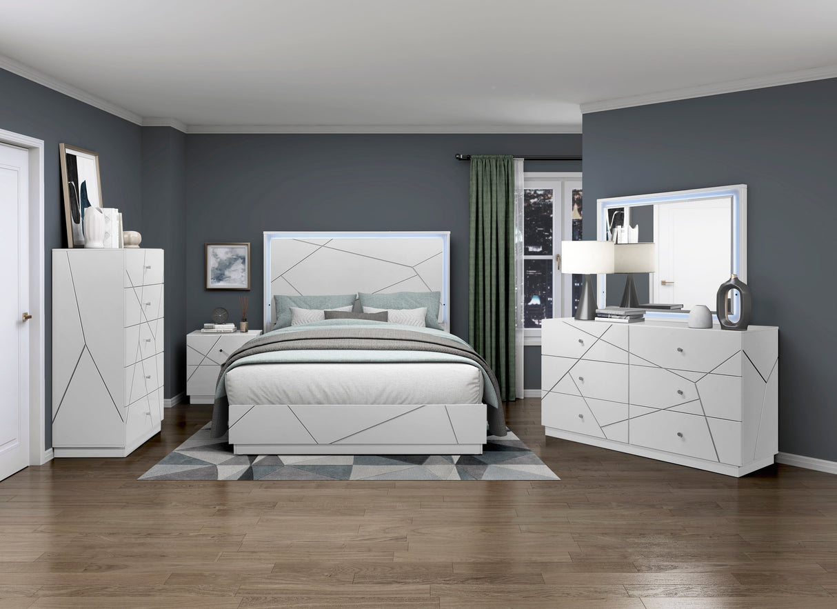 Orlo White California King Bed by Homelegance at Eve Furniture