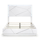 Orlo White Eastern King LED Panel Bed by Homelegance at Eve Furniture