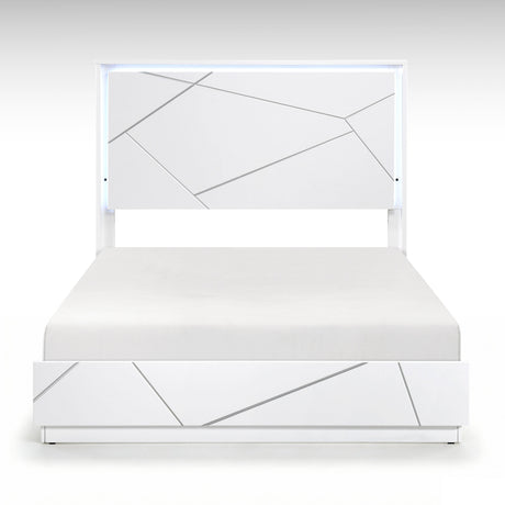 Orlo White Led Panel Bedroom Set by Homelegance at Eve Furniture