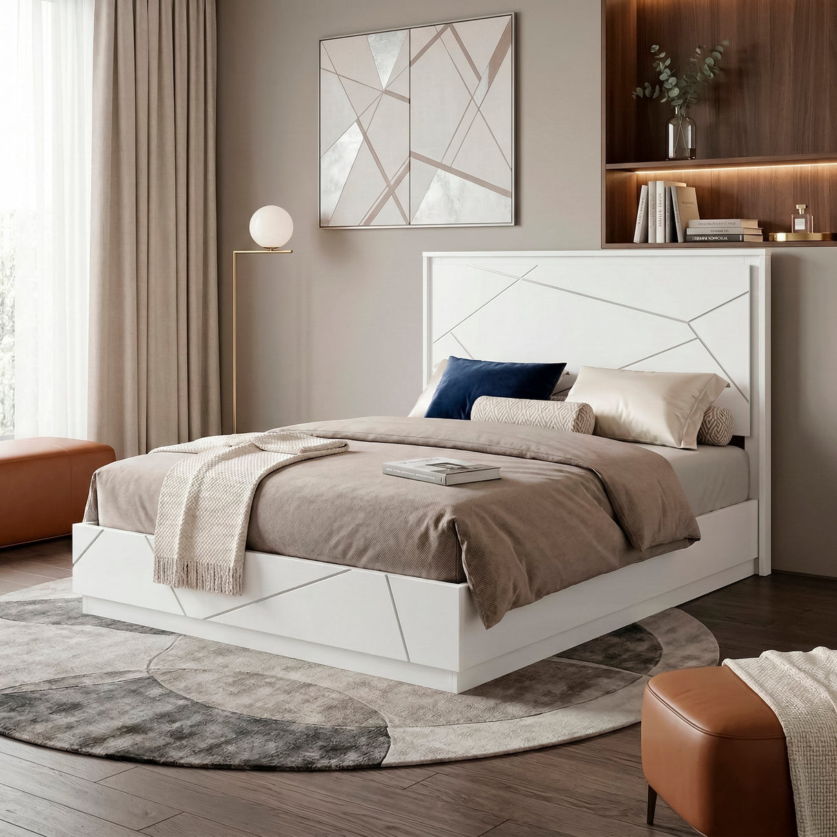 Orlo White Queen Bed by Homelegance at Eve Furniture