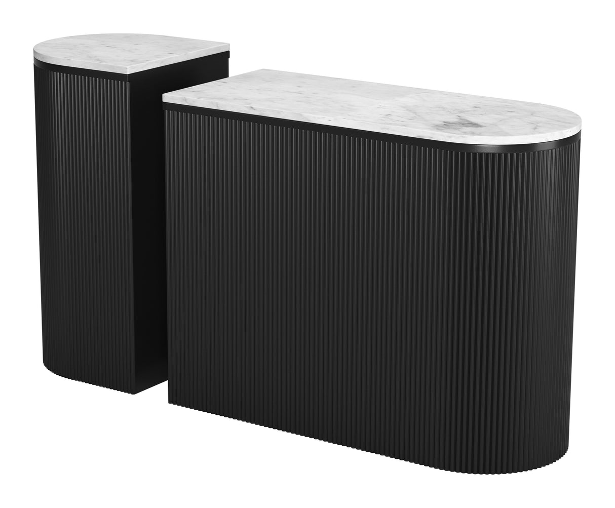Ormara White & Black Console Table Set (2-Piece) by Zuomod at Eve Furniture