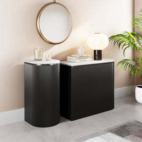Ormara White & Black Console Table Set (2-Piece) by Zuomod at Eve Furniture