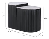 Ormara White & Black Side Table Set (2-Piece) by Zuomod at Eve Furniture