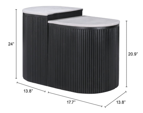 Ormara White & Black Side Table Set (2-Piece) by Zuomod at Eve Furniture