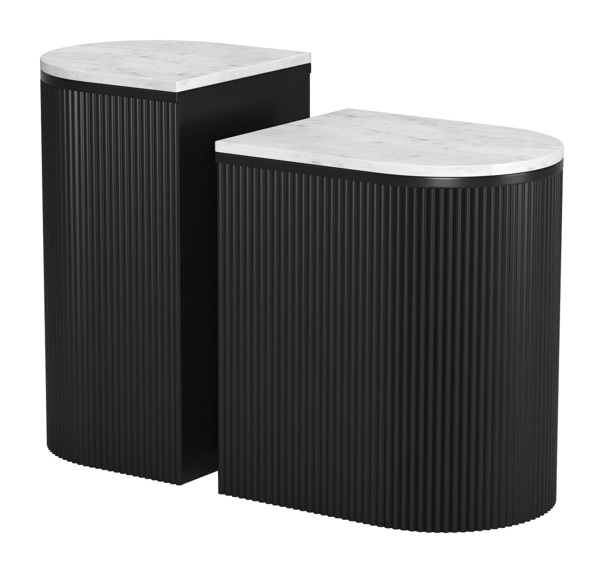 Ormara White & Black Side Table Set (2-Piece) by Zuomod at Eve Furniture