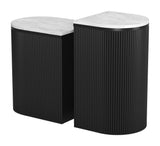 Ormara White & Black Side Table Set (2-Piece) by Zuomod at Eve Furniture