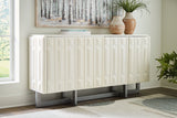 Ornawel Distressed White Accent Cabinet