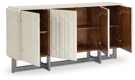 Ornawel Distressed White Accent Cabinet by Ashley at Eve Furniture