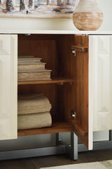 Ornawel Distressed White Accent Cabinet by Ashley at Eve Furniture