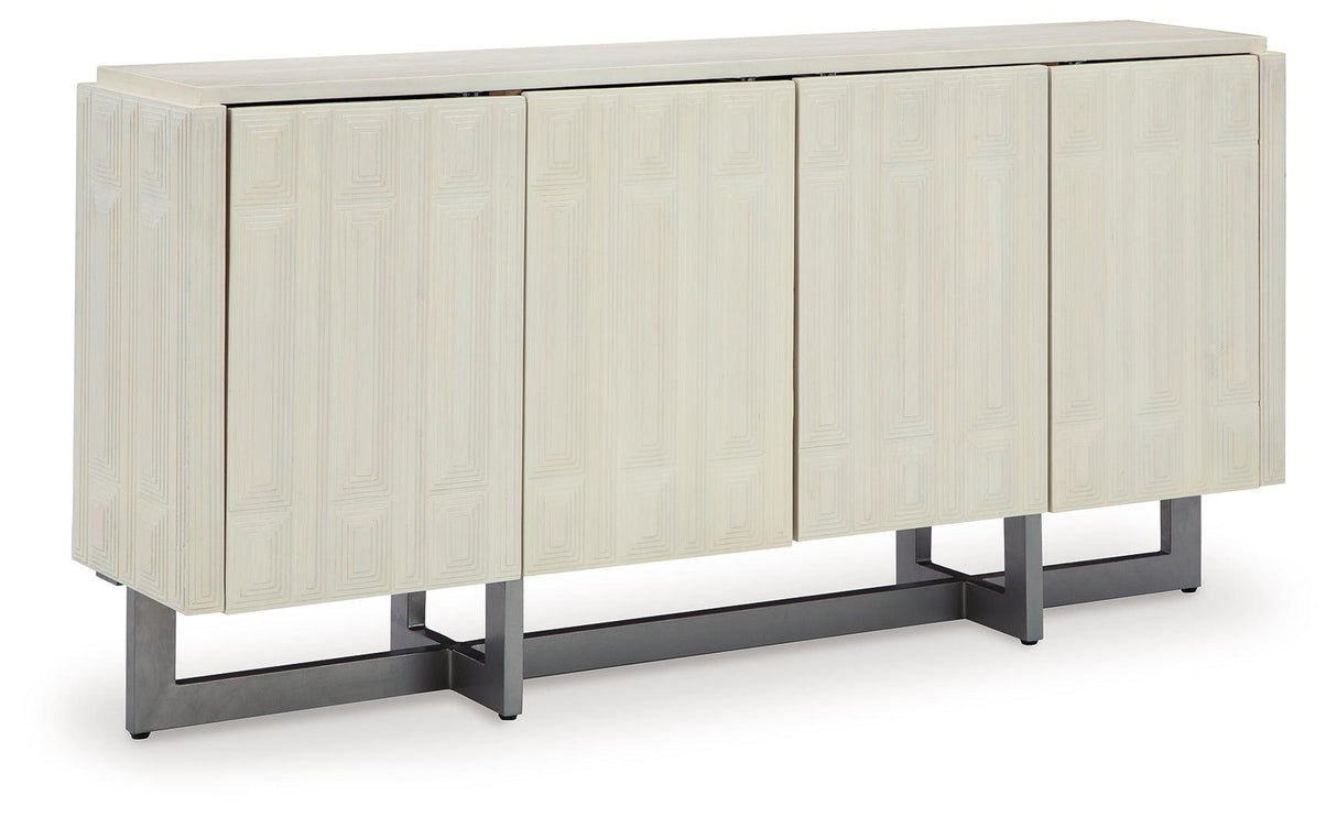 Ornawel Distressed White Accent Cabinet by Ashley at Eve Furniture