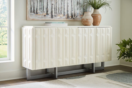 Ornawel Distressed White Accent Cabinet by Ashley at Eve Furniture