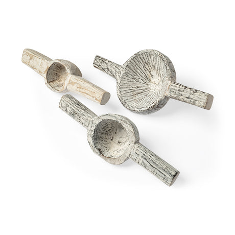Oro (Set of 3) White Tribal Inspired Measuring Cups by Mercana at Eve Furniture