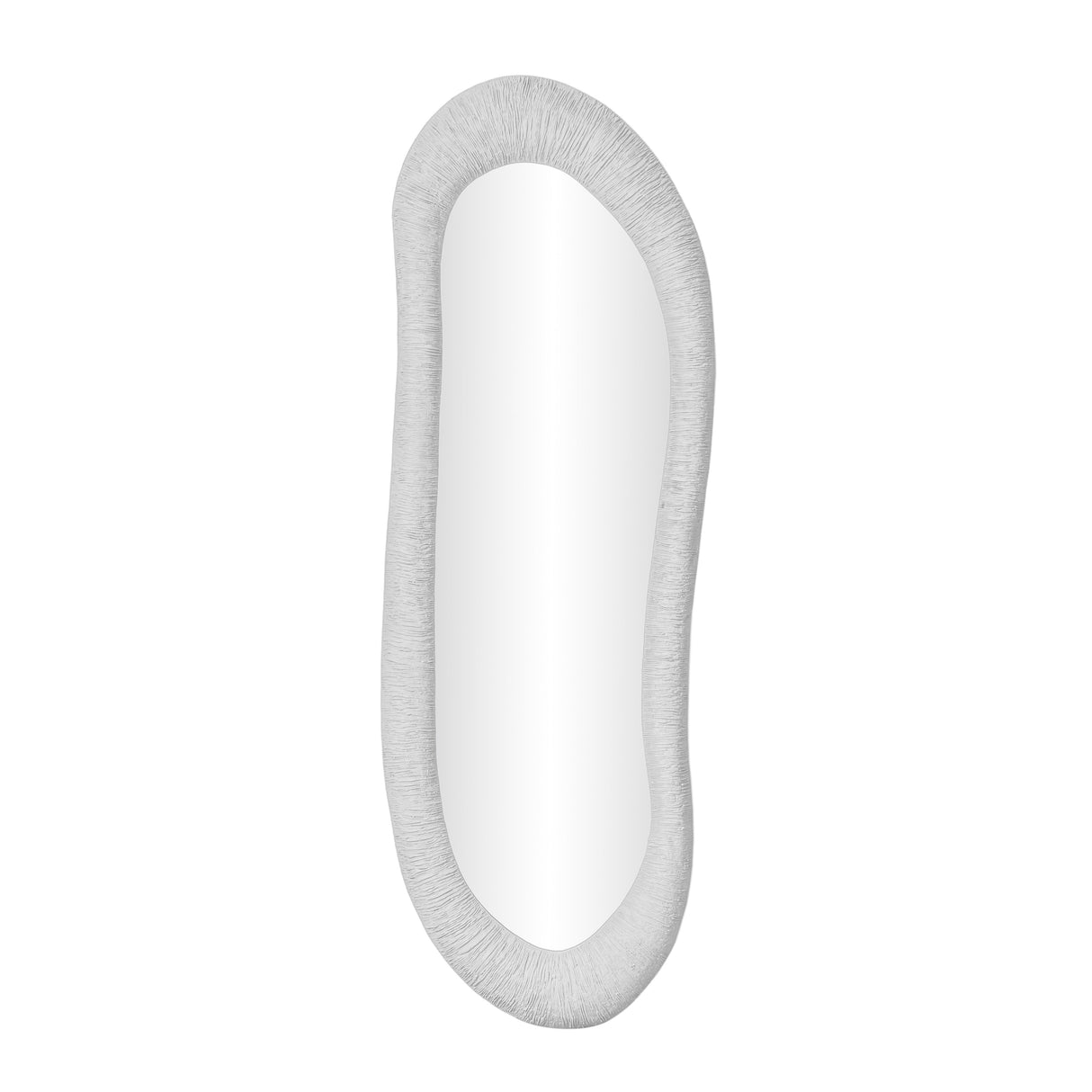 Orpheus 20"X59" Ribbed Faux Stone Fiberglass Floor Mirror by TOV Furniture at Eve Furniture