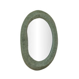 Orpheus 22"X28" Ribbed Forest Green Fiberglass Thick Wall Mirror by TOV Furniture at Eve Furniture