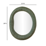 Orpheus 22"X28" Ribbed Forest Green Fiberglass Thick Wall Mirror by TOV Furniture at Eve Furniture