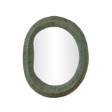 Orpheus 22"X28" Ribbed Forest Green Fiberglass Thick Wall Mirror by TOV Furniture at Eve Furniture