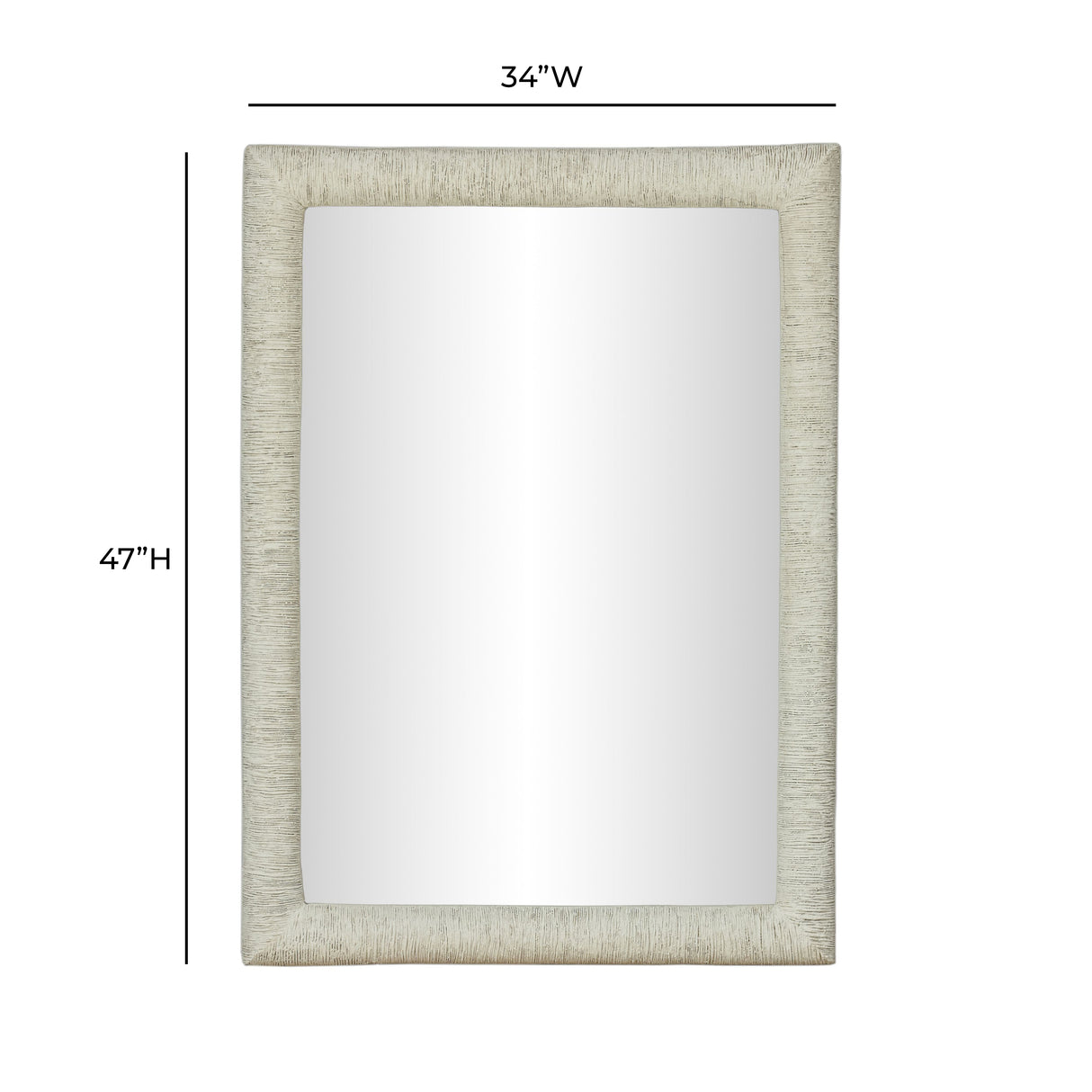 Orpheus 34"X47" Ribbed Faux Stone Rectangular Wall Mirror by TOV Furniture at Eve Furniture