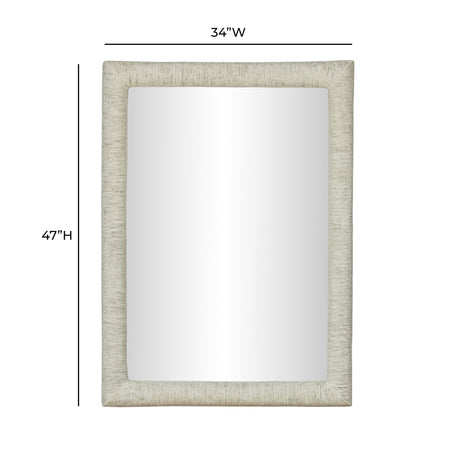 Orpheus 34"X47" Ribbed Faux Stone Rectangular Wall Mirror by TOV Furniture at Eve Furniture