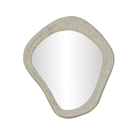Orpheus 35"X31" Ribbed Faux Stone Wall Mirror by TOV Furniture at Eve Furniture