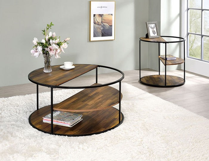 Orrin Black/Walnut Coffee Table by Furniture of America at Eve Furniture
