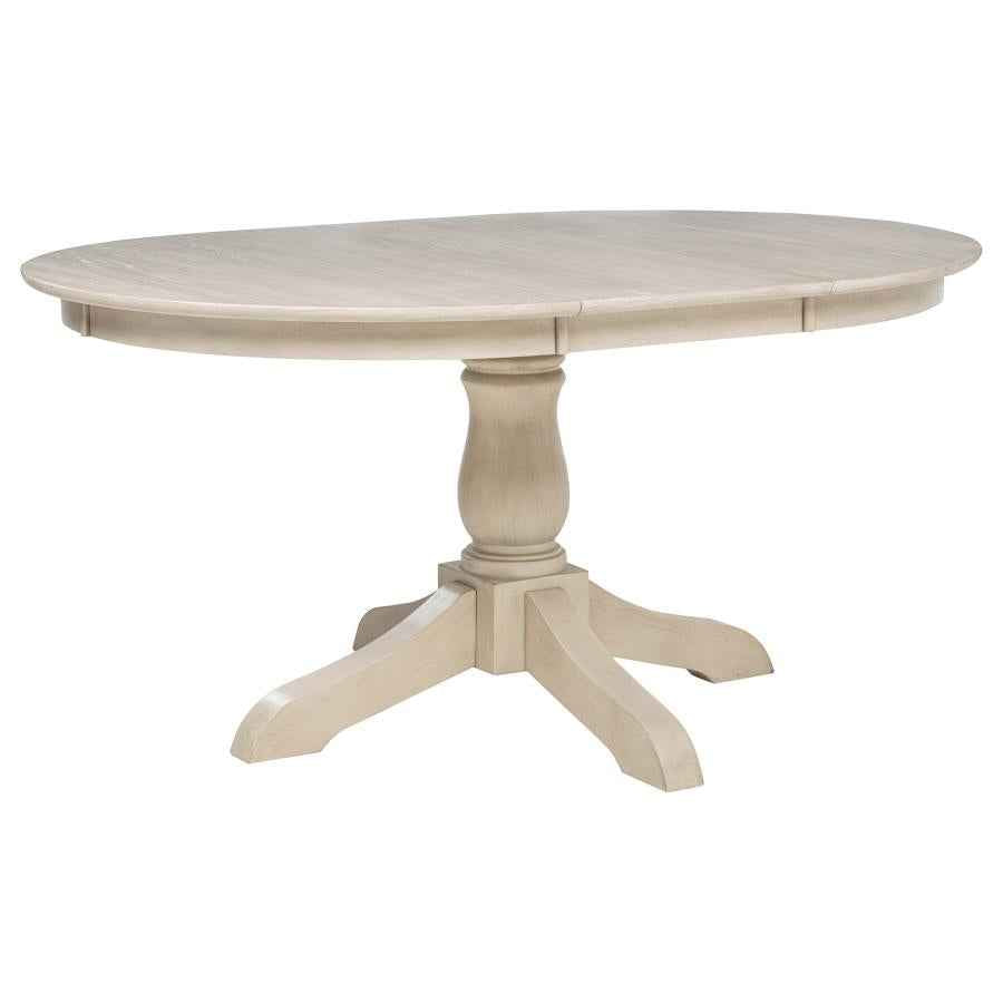 Orrison Linen 5-piece Oval 62-inch Extension Leaf Dining Set by Coaster at Eve Furniture